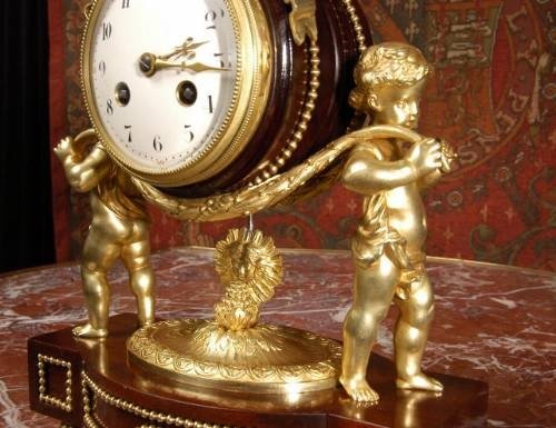 fig 2. Beautiful Antique French Ormolu and Mahogany Boudoir Clock ~ French - Circa 1895 ~ French - Circa 1895